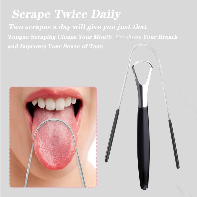 Tongue Scraper Stainless Steel, Tongue Cleaner Set, Fresh Breath Care Scraper, Great for Oral Care - BeesActive Australia