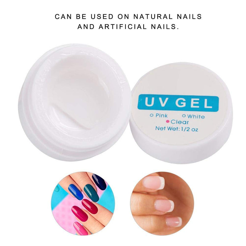 Nail Gel, Strong Bond Glue Adhesive - UV Gel Generator for Nail Enhancement and Nail Art Extension Glue - 3 colors(Trasnsparent) Trasnsparent - BeesActive Australia