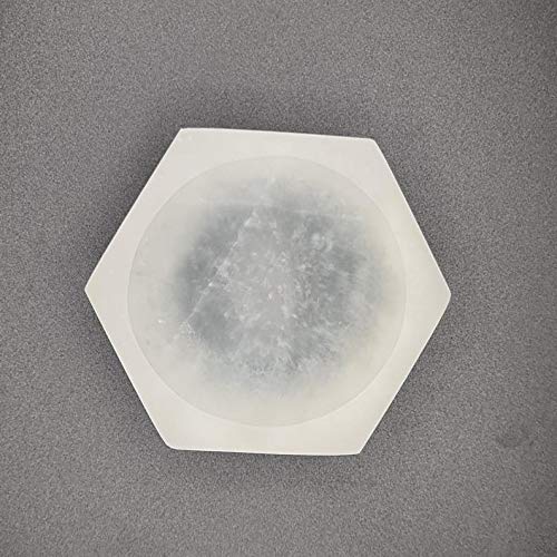 Selenite Bowl (Hexagon, Oval, Moon) Cleansing Bowl, Cleansing, Charging, Meditation, Energy, Crystal, Healing (Hexagon) Hexagon - BeesActive Australia
