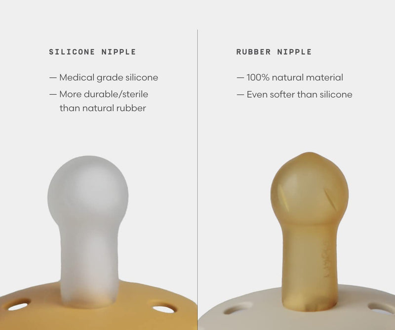 FRIGG Daisy Night Natural Rubber Baby Pacifier | Made in Denmark | BPA-Free (Blush/Cream, 6-18 Months) 2-Pack 6-18 Month Cream/Blush - Night - BeesActive Australia