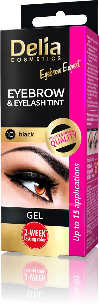 Delia Cosmetics - BLACK Eyebrow & Eyelashes Tint, Innovative Formula, Easy 15 Applications, Full Treatment Kit - BeesActive Australia
