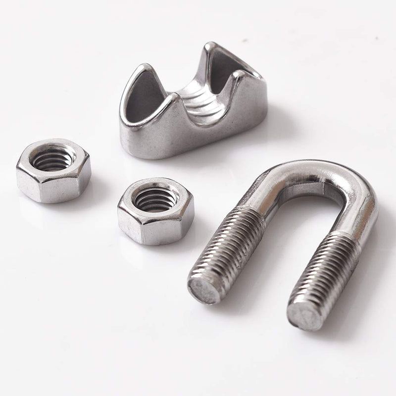 Cozihom 1/2 Inch M12 Wire Rope Cable Clip Clamp, 304 Stainless Steel, U Bolt Saddle Fastener, 4 Packs - BeesActive Australia