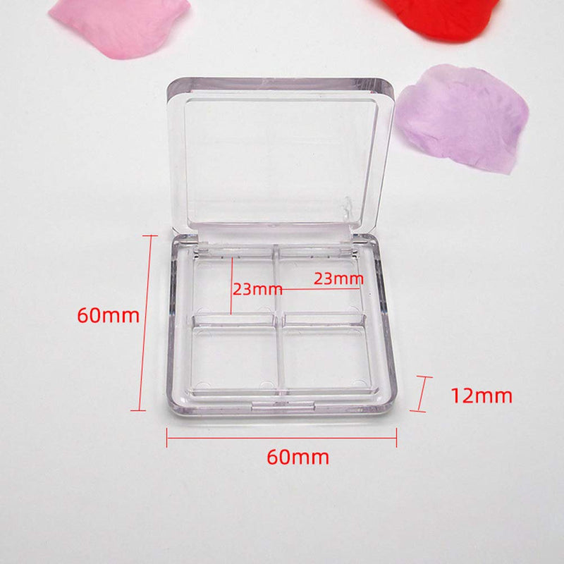 Lurrose 2PCS Empty Eyeshadow Palette Refillable 4 Grids Plastic Eye Make Up Container Palette - BeesActive Australia