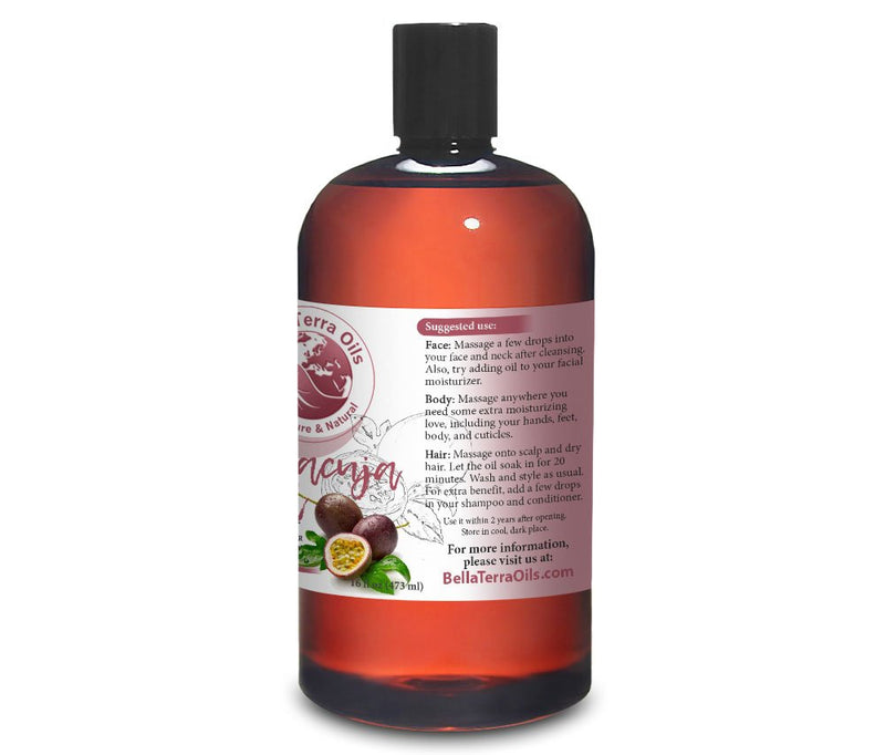 NEW Maracuja Oil (Passion Fruit). 16oz. Cold-pressed. Unrefined. Organic. 100% Pure. Non-GMO. Hexane-free. Fights Wrinkles. Softens Hair. Natural Moisturizer. For Hair, Skin, Beard, Stretch Marks. - BeesActive Australia