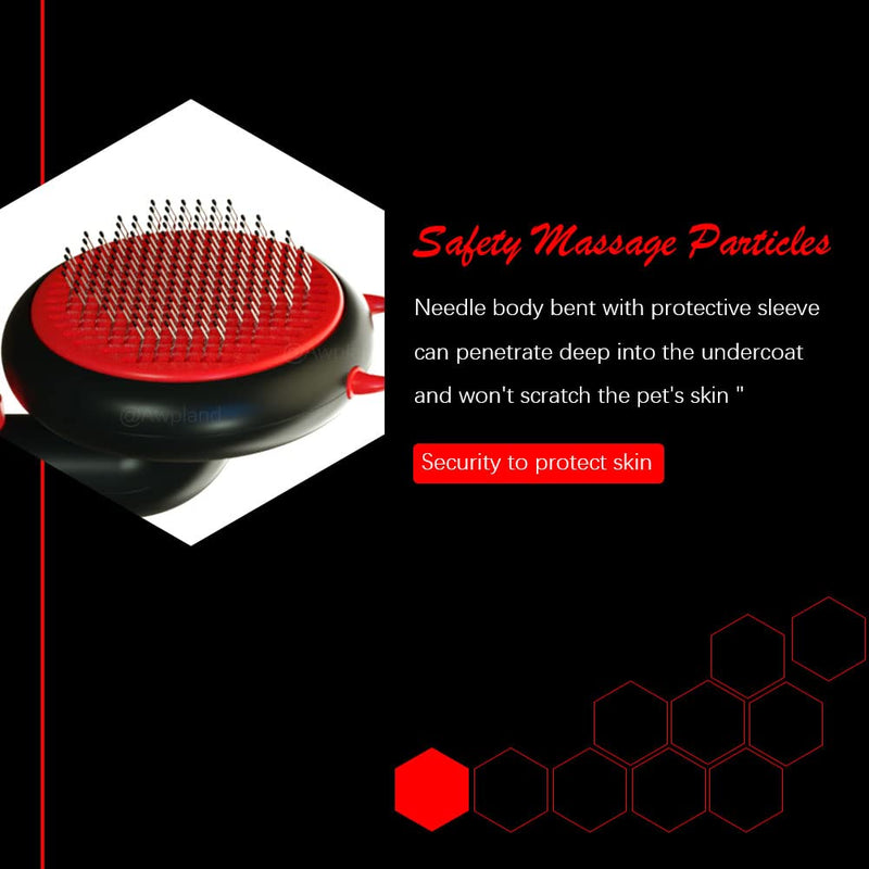 Cat Brush for Self Cleaning Shedding and Grooming, Unique Bee Brush with 184 Massage Needles, Soft Handle，Easily Removes Mats or Loose Undercoat Hairs for Long& Short Haired Dogs and Cats(Black) - BeesActive Australia
