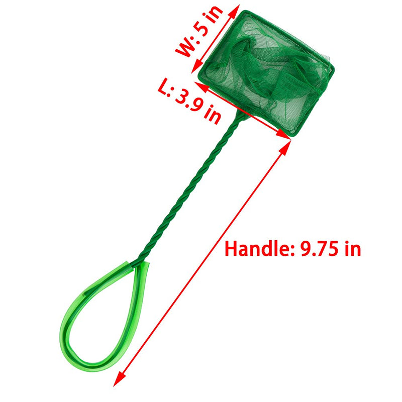 DQITJ 4 Pcs Aquarium Fish Net, Quick Catch Mesh Nylon Fishing Nets with Plastic Handle, 4-Inch (Green) - BeesActive Australia