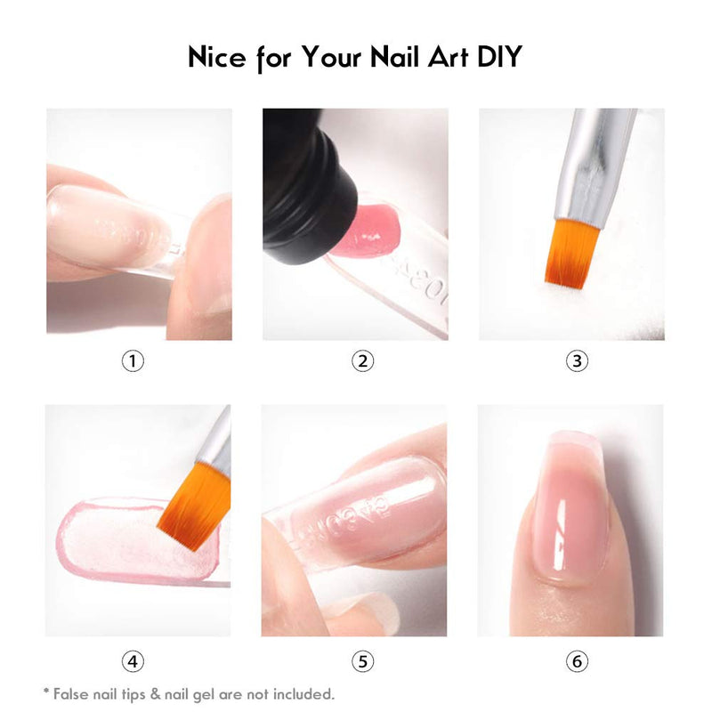 Anself 10pcs UV Gel Nail Brushes,Nail Art Liner Brushes for Nail Art Design Painting -Pink Handle - BeesActive Australia