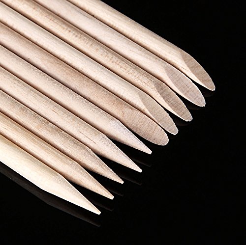 Yimart 100Pcs Nail Art Cuticle Pusher Remover Manicure Pedicure Tool Orange Wood Sticks - BeesActive Australia