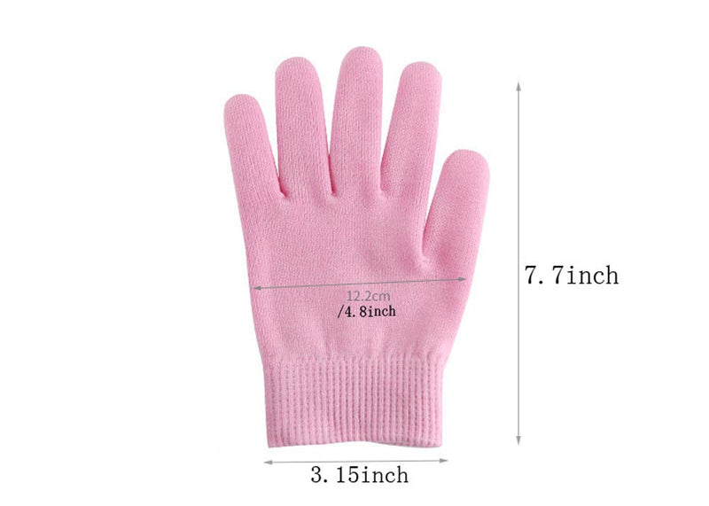 2Pairs Women Men Moisturizing Gel Gloves for Soften Cracked Skin Soft Cotton Spa Moisturizing Gloves Hand Mask Care Treatment (Pink) Pink - BeesActive Australia