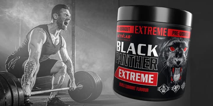 Activlab Black Panther Extreme 300g, Pre Workout Powder Energy, Physical Performance with Citrulline, Creatine, Beta Alanine, Caffeine, VIT B, HMB, 300g, 15 Servings (Black Currant) - BeesActive Australia