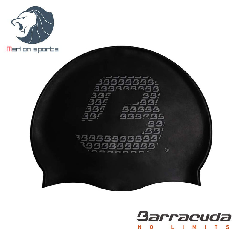 [AUSTRALIA] - Barracuda Accessories Flat Silicone Cap (Big B Logo) - Solid Color,- Waterproof Durable Silicone, Solid Color, Comfortable Lightweight Professional for Adults Men Women Teens 