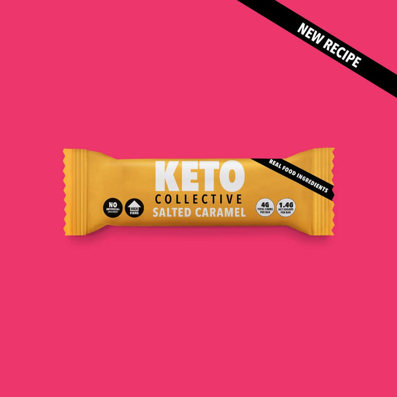 Keto Collective Keto Bars - NEW RECIPE - 15x40g I 3g Net Carbs I Low Carb Snacks I High Fibre I Natural Ingredients I Source of Protein I Keto Snacks I Gluten Free I Vegan (Salted Caramel) Salted Caramel 1 count (Pack of 15) - BeesActive Australia