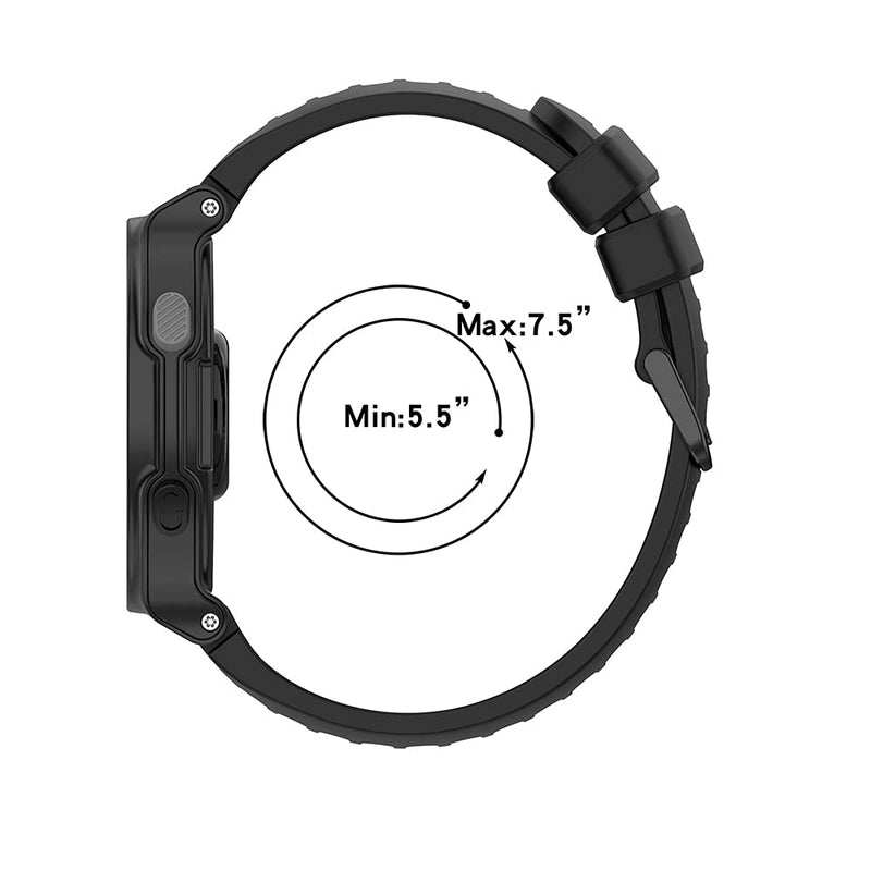 Baaletc for Garmin Approach S20 S5 S6 Watch Bands / Garmin Forerunner 735XT/220/620/630 Band Strap Replacement Wristband Accessories for Approach S20 Smartwatch black/gray - BeesActive Australia