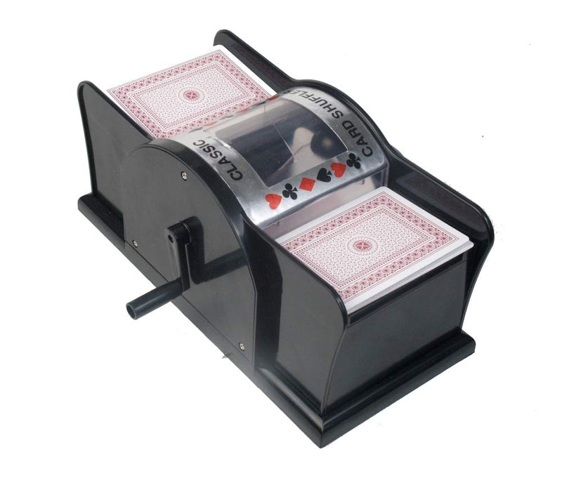 Card Shuffler for Poker Deck/Playing Cards, Manual, Bridge and Poker, Casino Style, 1-2 Deck, Crank Handle for A Easy Shuffle, A for Seniors - BeesActive Australia
