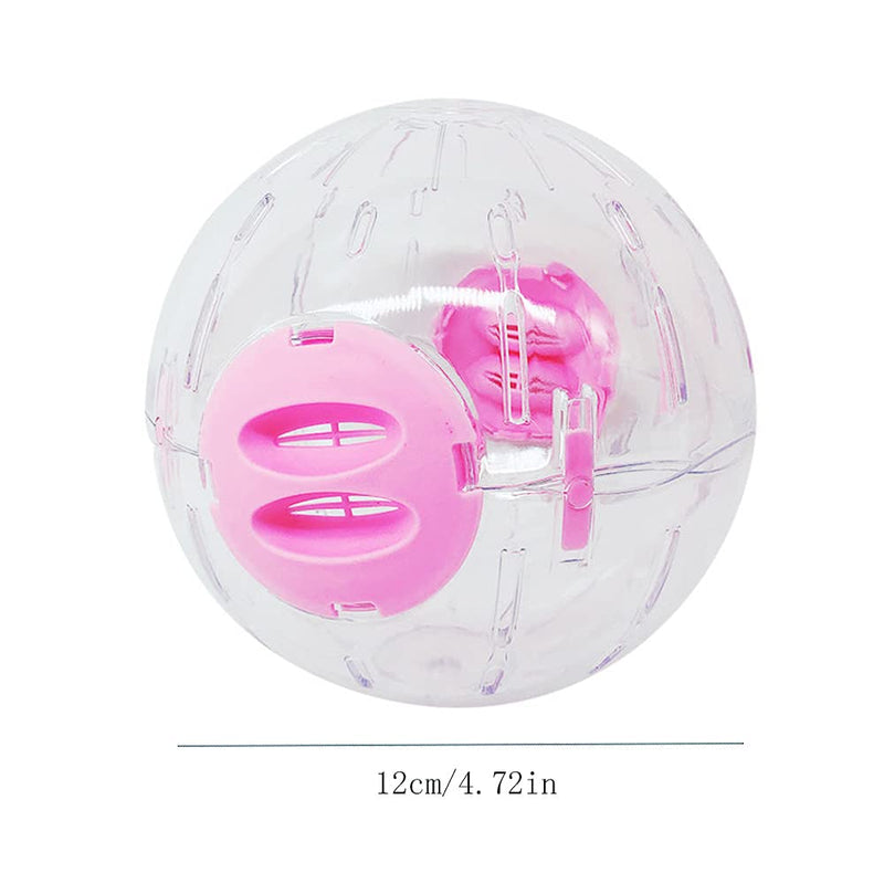 Hamster Ball Clear Plastic Sport Ball for Hamster Running Exercise Ball with Stand Small Pet Rodent Guinea Pig Mice Gerbil Jogging Ball Toy 12cm/4.72inch Pink - BeesActive Australia