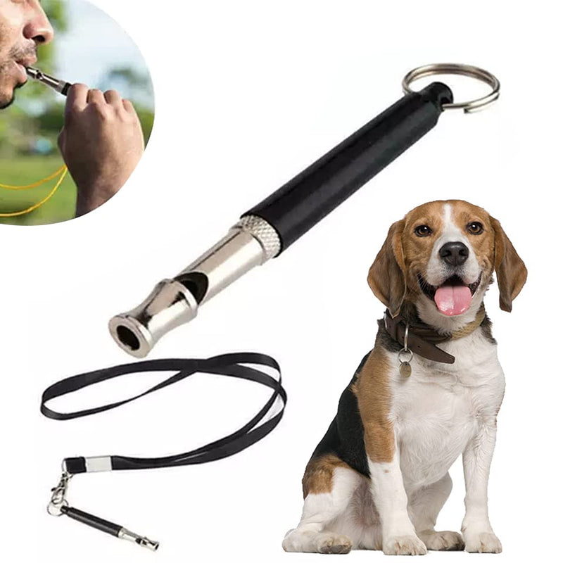 Dog Whistle, 1Pack Adjustable Dog Whistle, Recall Training, Professional Ultrasonic Silent Dog Whistle, Dog Whistle to Stop Barking Neighbors Dog, Training Tool for Dogs, with Black Strap Lanyard - BeesActive Australia