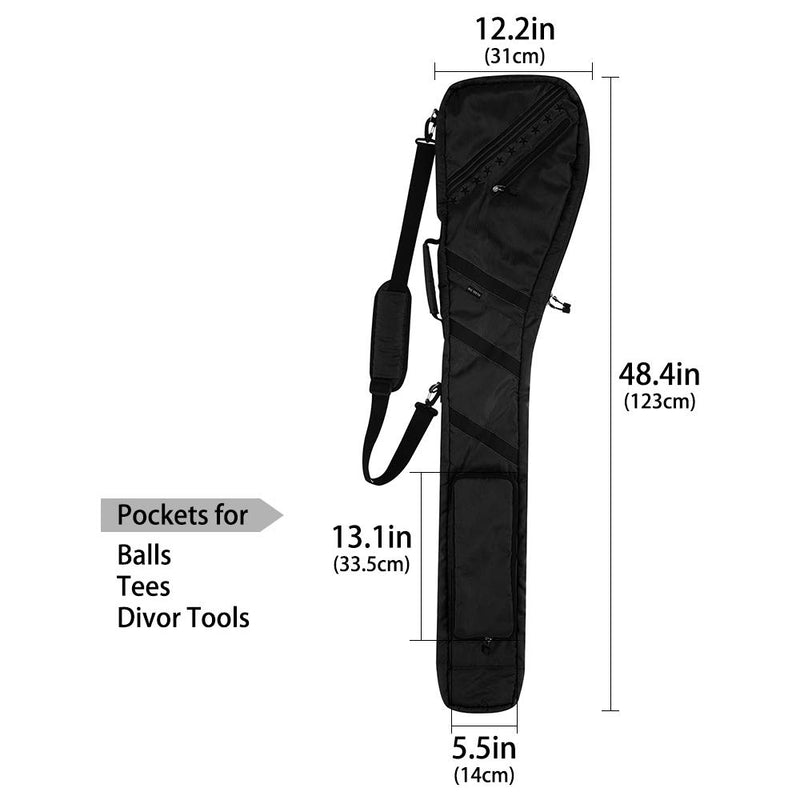 Golf Bag Clubs Case Foldable Zippered Carry Bag Thick and Tough Lightweight Waterproof Sunday Bag Multi Colors Black - BeesActive Australia