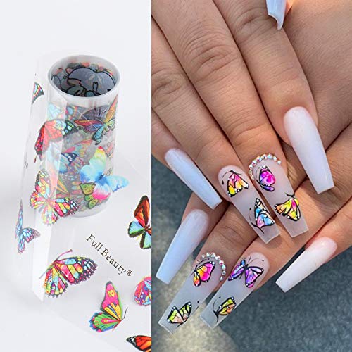 Butterfly Nail Art Foil Transfer Stickers Self Adhesive Starry Nail Sky Stickers Nail Art Supplies Set of 10 Rolls Butterflies Design Nail Decals for Women DIY Nail Art Decorations Manicure Tips - BeesActive Australia