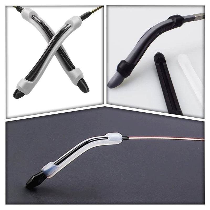 Juliyeh 9 Pairs Anti-Slip Glasses Hooks Grips Eyeglass End Tips Soft Silicone Glasses Arm Covers for Various Glasses and Sunglasses Black r3r3 - BeesActive Australia