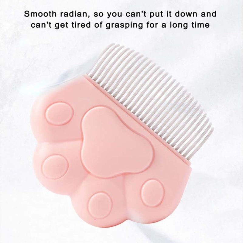 2-in-1 Cat Comb, Pet Cat Paw Design Brush for Massaging and Fur Removal, Pet Comb for Cats and Puppies and Massaging (3 Pieces) - Pink, Blue & Gray - BeesActive Australia