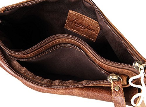 [AUSTRALIA] - Loyofun Unisex Brown Genuine Leather Waist Bag Messenger Fanny Pack Bum Bag for Men Women Travel Sports Running Hiking 