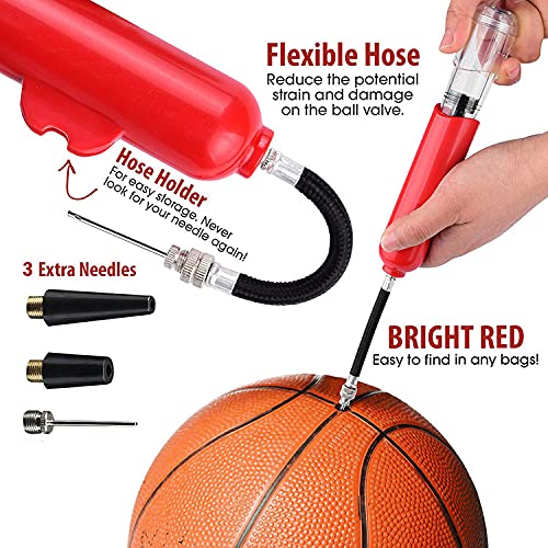 Small Dual Action Ball Pump,Hand Air Pump for Inflatable Balls,Perfect for Basketball, Volleyball, Soccer and Football | Comes with 1Additional Inflating Needles and Two Inflatable nozzles - BeesActive Australia