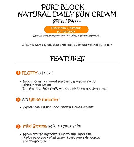 SoltreeBundle 2pcs Pure Block Natural Daily Sun Cream SPF45 PA+++ 50ml/1.69oz with SoltreeBundle Natural Hemp Paper 50pcs - BeesActive Australia