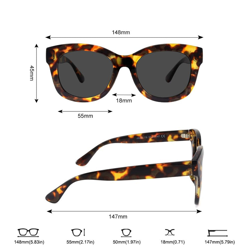 JiSoo Reading Glasses Women/Men Designer Oversized Readers, Thick Large Round Ladies Reading Glasses S-tortoise(reading Glasses Shades) 2.75 x - BeesActive Australia