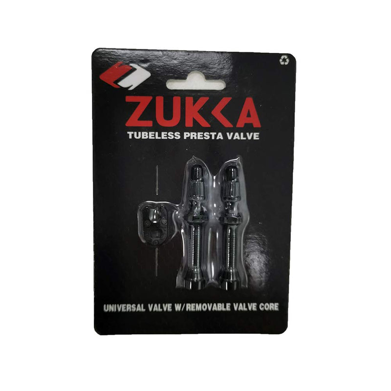 ZUKKA Tubeless Valve Stem 40mm/44 mm,Alloy Presta Valve Stem Kit with Value Core Remover Tool and Valve Stem Caps (Pair) 40mm/black - BeesActive Australia