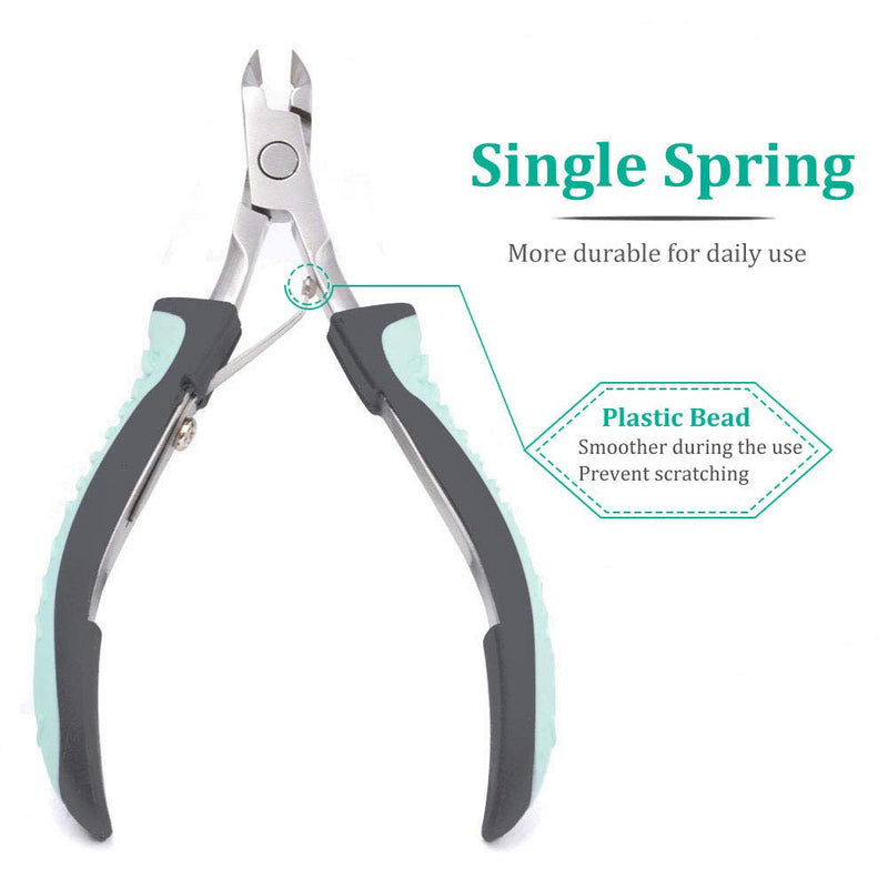 Cuticle Trimmer, IVON Professional Cuticle Nipper with Non-slip Handle Stainless Steel Cuticle Cutter Tool Green - BeesActive Australia