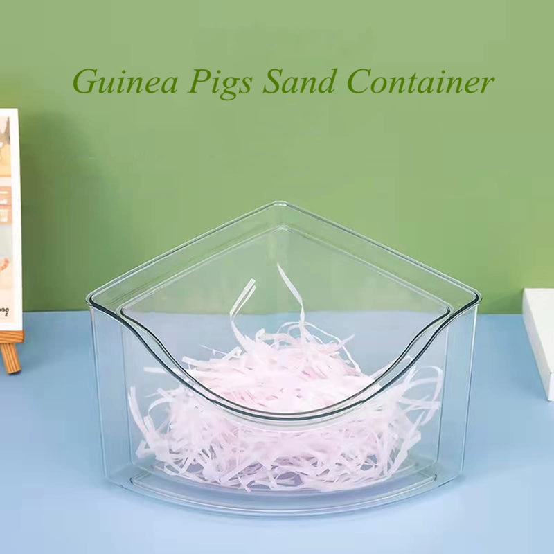 ACEDIVA Hamster Sand Bath-Clear Critters' Shower Toilet-Cooling Bed Sand Container Bathtub for Mice Hedgehog Squirrel Hamster Guinea Pigs and Other Small Animals 7.5*5.3*4inch Triangle - BeesActive Australia