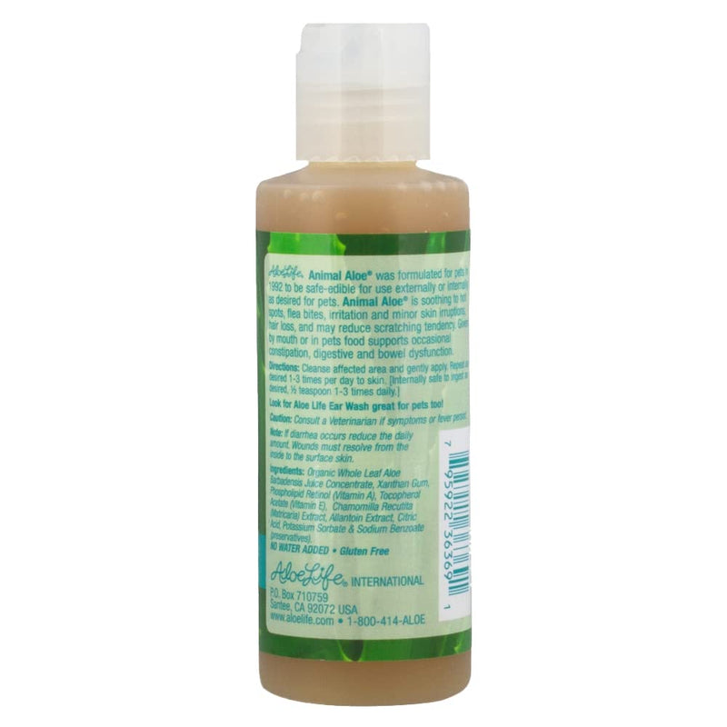 Aloe Life - Animal Aloe, Pet-Safe Digestive Aid & Skin Treatment Gel, Helps to Soothe Hotspots, Flea Bites & Irritation, Supports Your Pet’s Digestive Health & Overall Wellness, Fragrance-Free (4 oz) - BeesActive Australia