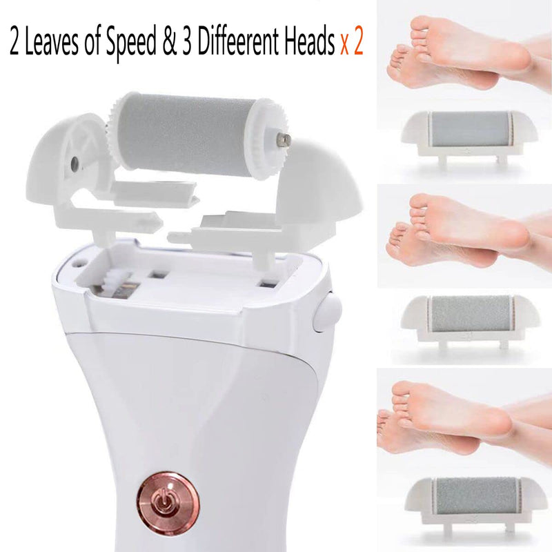 Foot Callus Remover, Professional Electric Pedicure Callus Remover, Rechargeable Foot File with 6 Roller Heads for Feet Care - BeesActive Australia