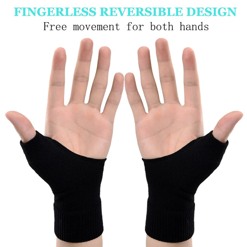 Wrist Thumb Arthritis Gloves (2Pcs), Elastic Compression Sleeves Fingerless Glove with Gel Pad for Arthritis,Tendonitis,Carpal Tunnel,Rheumatoid,Typing, Breathable Compression Gloves for Women & Men - BeesActive Australia