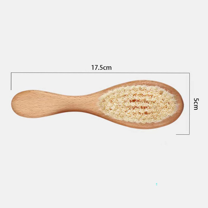 HUAYINGMEI Baby Hair Brush with Wooden Handle and Super Soft Goat Bristles for Newborns & Toddlers,Brown - BeesActive Australia