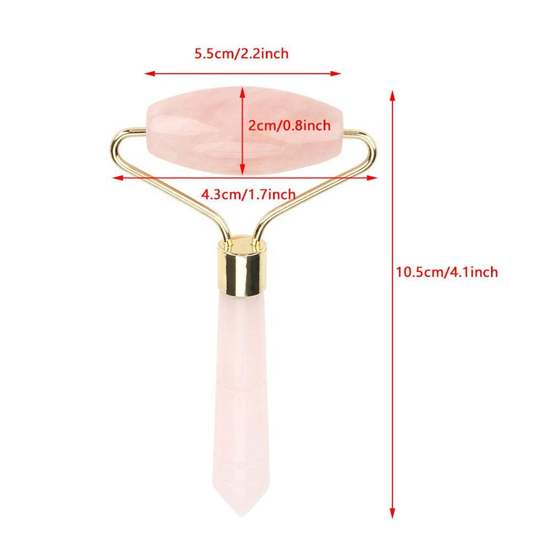 ZJchao Jade Massager Jade Facial Roller Natural Pink Crystal Massager Body Face Massage Roller Wrinkle Removal Skincare Beauty Tool - BeesActive Australia