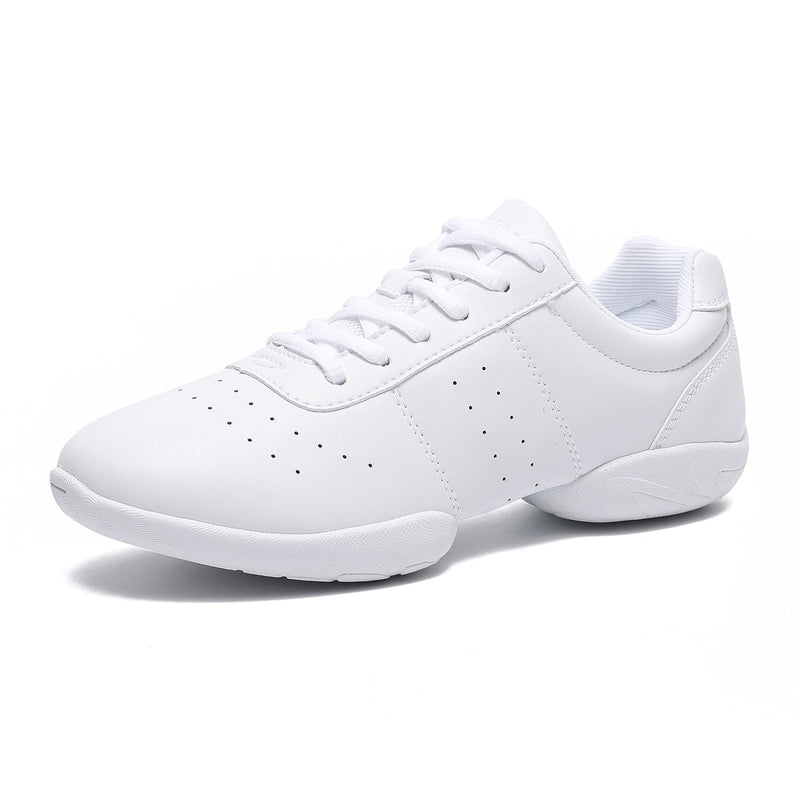 LANDHIKER Cheer Shoes Women White Dance Shoes Girls Youth Cheerleading Fashion Sports Shoes Tennis Training Athletic Shoes Flats 6 White02 - BeesActive Australia