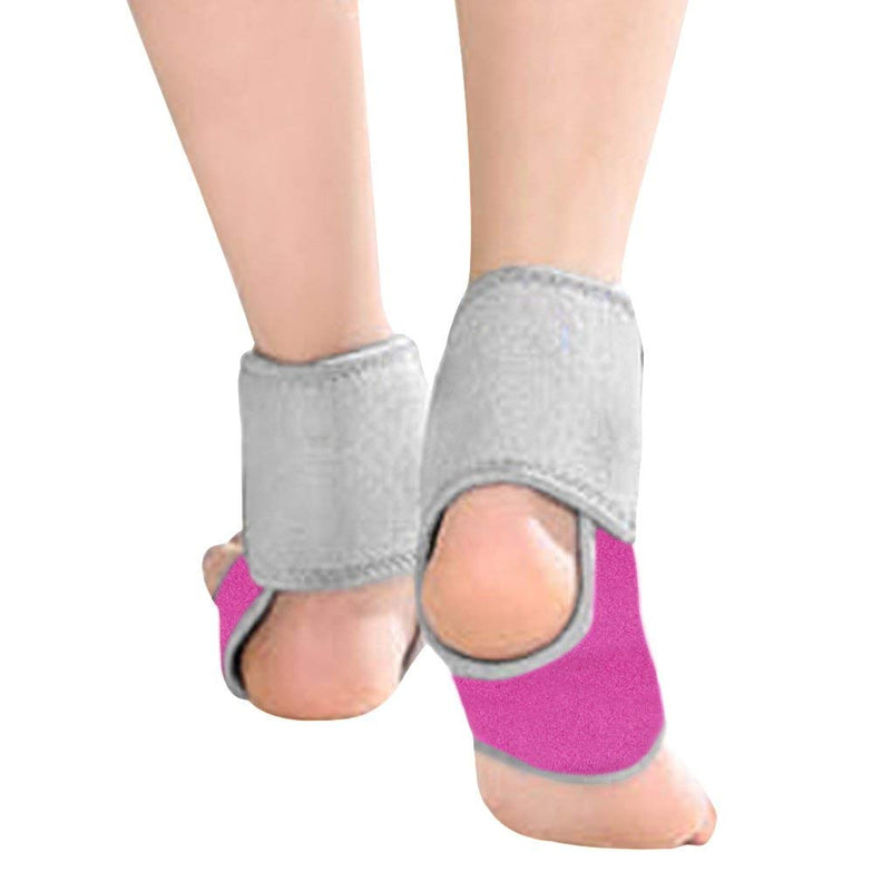 2 Pack Kids Child Adjustable Nonslip Ankle Tendon Compression Brace Sports Dance Foot Support Stabilizer Wraps Protector Guard for Injury Prevention & Protection for Sprains, Sore or Weak Ankles (Small (Pack of 2), Hot Pink) Small (Pack of 2) - BeesActive Australia