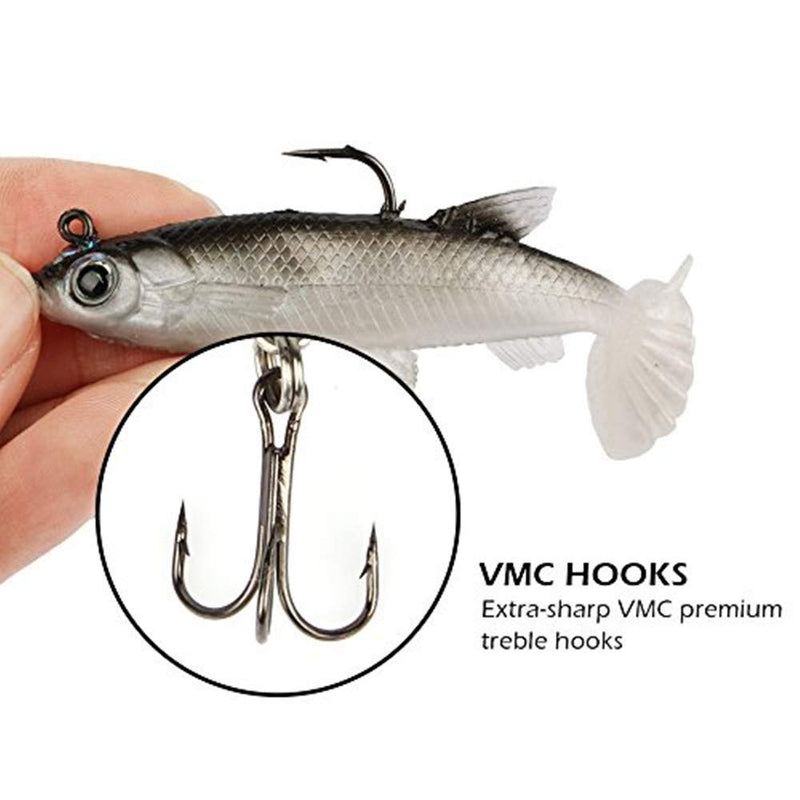 [AUSTRALIA] - Symphonyw Fishing Lures,3D Eyes Soft Fishing Lure Single Hook Baits Artificial Bait 4A 