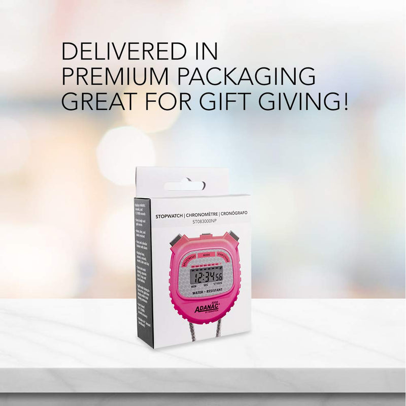 ADANAC 3000 Commercial Grade Digital Stopwatch Timer (Neon Pink) Neon Pink - BeesActive Australia