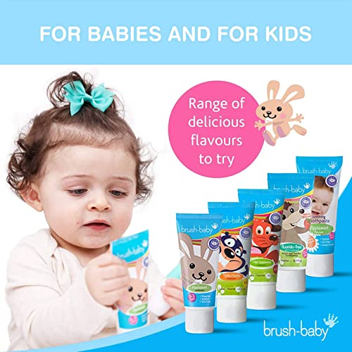 Brush-Baby Applemint Toothpaste for Babies & Toddlers | Stage 2-First Teeth | 0 - 36 months, 50ml - BeesActive Australia