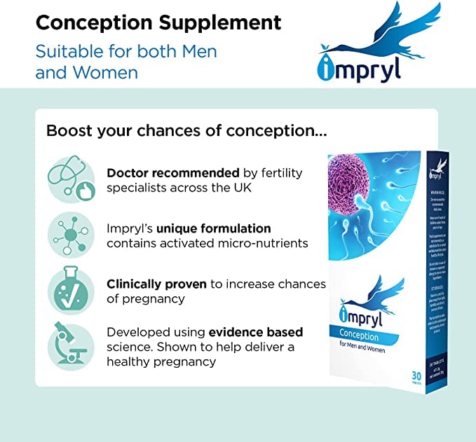 Impryl - Conception - Fertility Supplement for Men and Women - Maximise Sperm and Egg Quality for Conception - 30 Tablets - Pregnancy Vitamins - Vegan - BeesActive Australia
