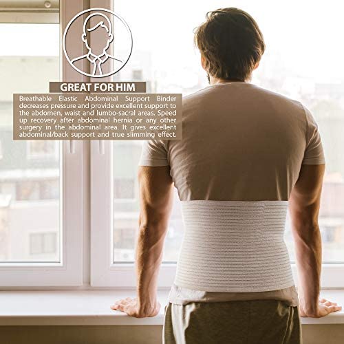 ORTONYX Premium Umbilical Hernia Belt for Men and Women / 10.25" Abdominal Binder With Hernia Support Pad - Navel Ventral Epigastric Incisional and Belly Button Hernias - Beige OX5241-10-L/XL L/XXL (35"-52") - BeesActive Australia