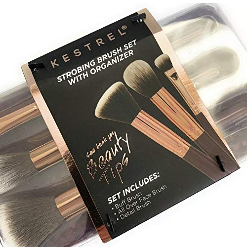 Kestrel strobing brush set with organizer burgundy rose gold - BeesActive Australia