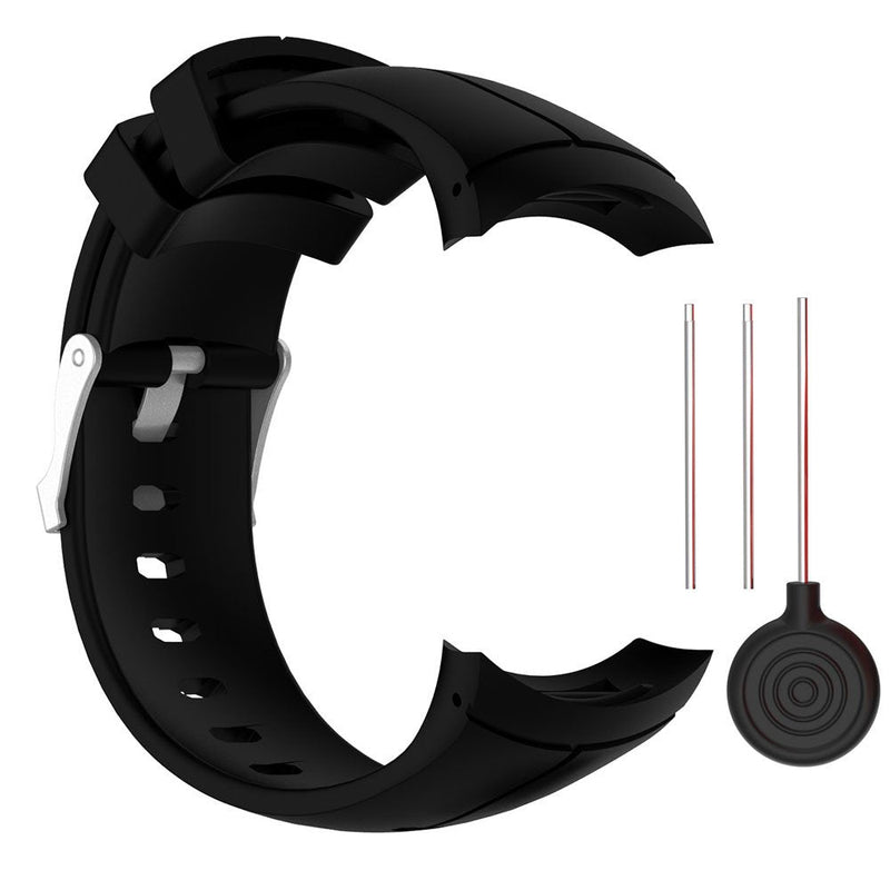 QGHXO Band for Suunto Spartan Ultra, Replacement Soft Silicone Wristband Strap with Metal Buckle for Suunto Spartan Ultra Watch Black - BeesActive Australia