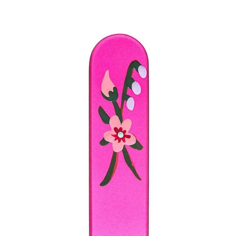 Wild Rose Magenta Premium Hand Painted Genuine Czech Republic Crystal Nail File with Matching Acrylic Case - Medium - BeesActive Australia