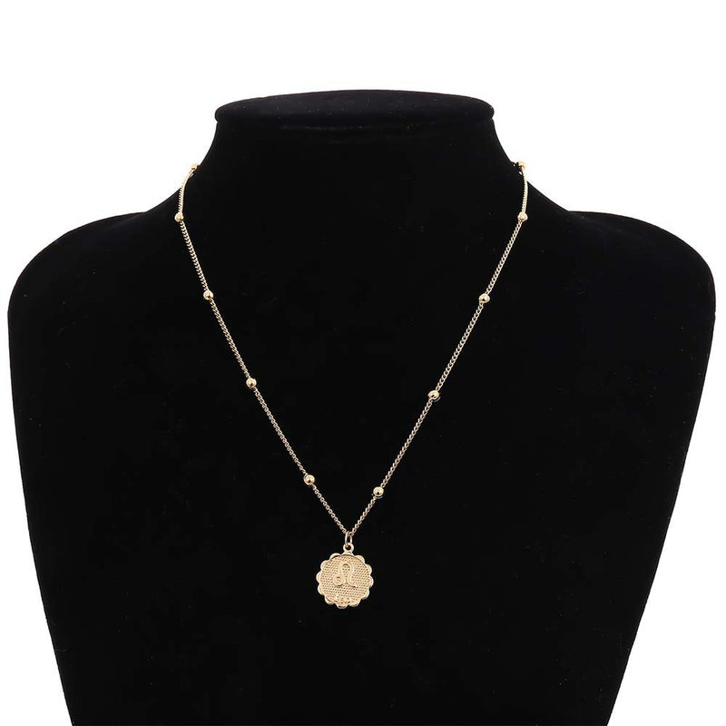 Aimimier Zodiac Sign Necklace with Medallion Coin Pendant Leo Necklace Astrology Statement Jewelry Gift for Girlfriend Women (Gold) Gold - BeesActive Australia