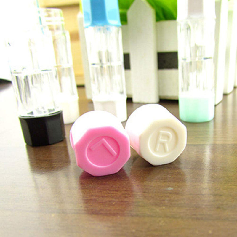 4PCS Mini Travel RGP Hard Contact Lens Case Protective Box Cosmetic Contact Lens Container Holder Lens Solution(Black Green Blue and Pink) - BeesActive Australia