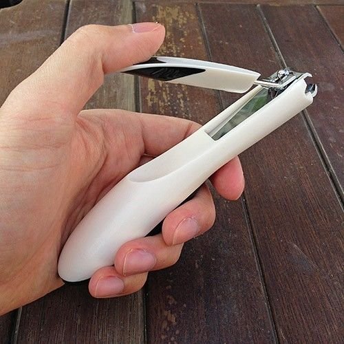 Genuine Ergonomic Design Professional Powerful Cutting Force 4mm Straight Wide Jaw Thicker Toenail Clipper for the Elderly, Obesity, Pregnant Women, deformed Toenails, Athlete's Foot Toenail 1 Unit Silver - BeesActive Australia