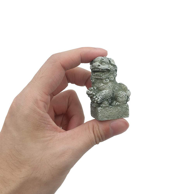 Smoothedo-Pets Fish Tank Decorations Aquarium Decoration Small Size Ornaments Accessories Fish Hides Asian Japan Garden Mini Lion Statue/Pair - BeesActive Australia